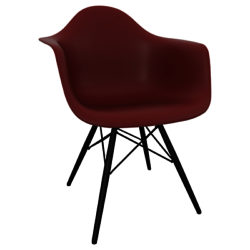 Vitra Eames DAW 43cm Armchair Oxide Red / Black Maple